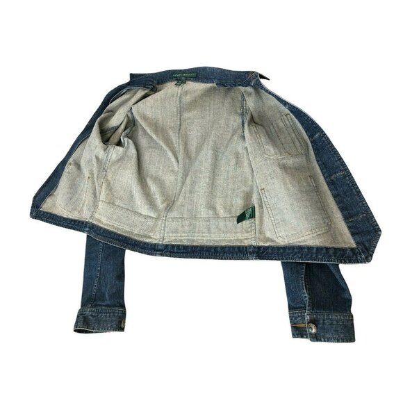 Lauren Jeans Jean Jacket Womens M Blue Denim Blazer Pockets Buttons Medium Wash - Picture 7 of 8
